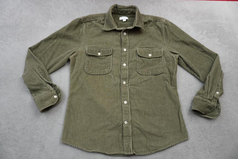 Reiss Kai Corduroy Twin Pocket Overshirt Sz M Olive Green Cotton Shirt Jacket
